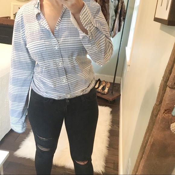 Express small soft wash stripe cotton long sleeve - Picture 2 of 5